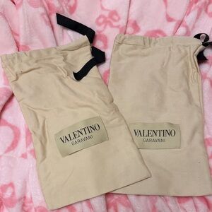 Valentino Garavani Cream Dust Bags with Black Accents